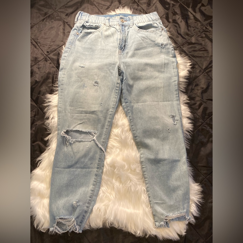 Rewash light blue jeans size 9 Stretch waist and straight leg